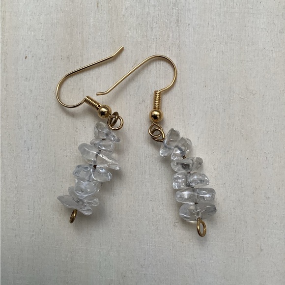 New vintage polished stones dangling earrings - Picture 2 of 3